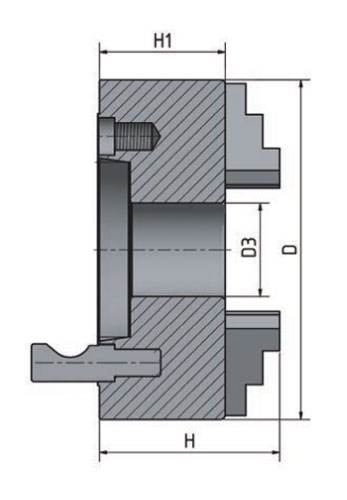 3-čelisťové sklíčidlo s centrickým upínáním o 200 mm Camlock 5