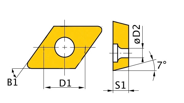 Břitové destičky D/55°