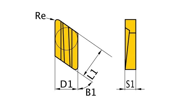 Břitové destičky K/55°