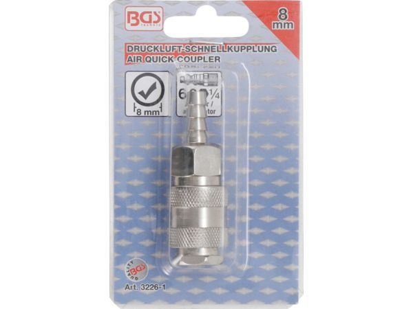 BGS Technic BGS 3226-1 Pneumatická rychlospojka s 8 mm přípojkou hadice