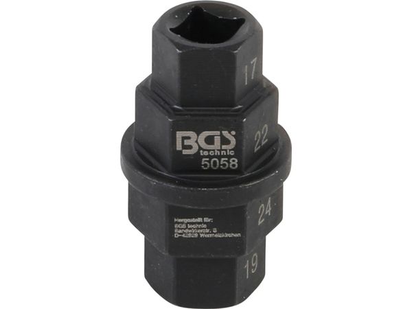 BGS Technic BGS 5058 Speciální hlavice 3/8" pro motocykly. 6hran 17 - 19 - 22 - 24 mm