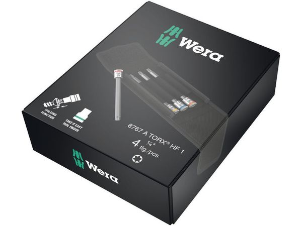 Wera 003375 Sada 8767 A TORX HF 1. Zástrčné nástavce pro Zyklop 1/4" (4 ks)