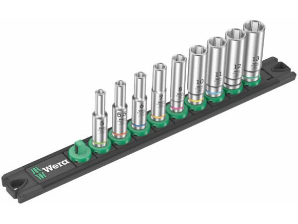 Wera 005410 Magnetická lišta A Deep 1 se sadou prodloužených nástrčných hlavic 5 ÷ 13 mm t