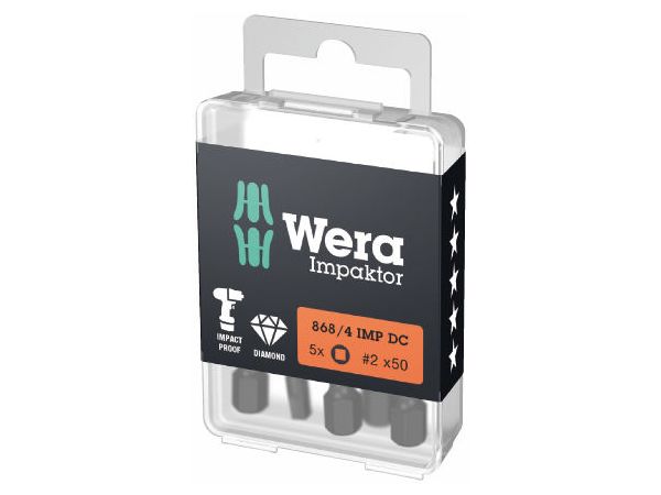 Wera 057671 Bit 1/4" pro vnitřní čtyřhran # 2 x 50 mm typ 868/4 IMP DC Impaktor