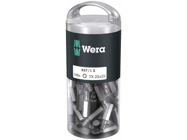 Wera 072449 Houževnaté bity 1/4" TX 25 867/1 Z TORX DIY (Balení 100 ks)