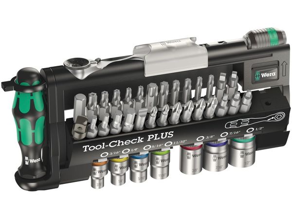 Wera 056491 Palcová sada bitů + 1/4" ráčna Zyklop + držák Tool-Check PLUS