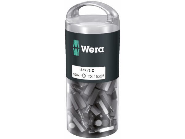 Wera 072447 Houževnaté bity 1/4" TX 15 867/1 Z TORX DIY (Balení 100 ks)