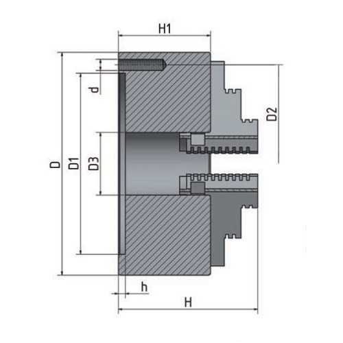 3-čelisťové sklíčidlo s centrickým upínáním  100 mm 3442710