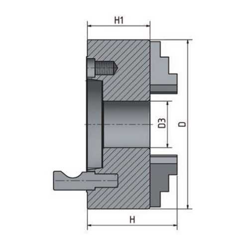 3-čelisťové sklíčidlo s centrickým upínáním ø 200 mm Camlock 3442762