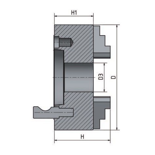 4-čelisťové sklíčidlo s centrickým upínáním ø 200 mm Camlock 4 3442844