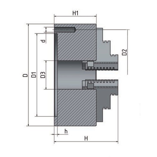 4-čelisťové sklíčidlo s centrickým upínáním ø 80 mm 3442808