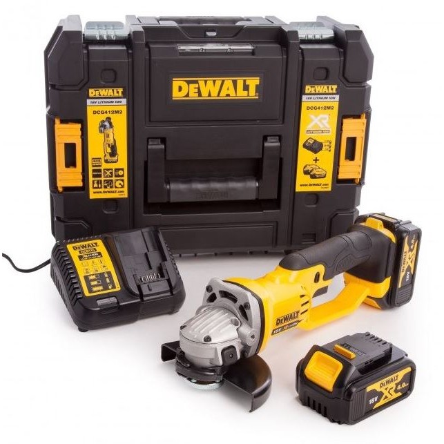 Aku úhlová bruska 125mm DeWalt DCG412M2 18V XR 2x4