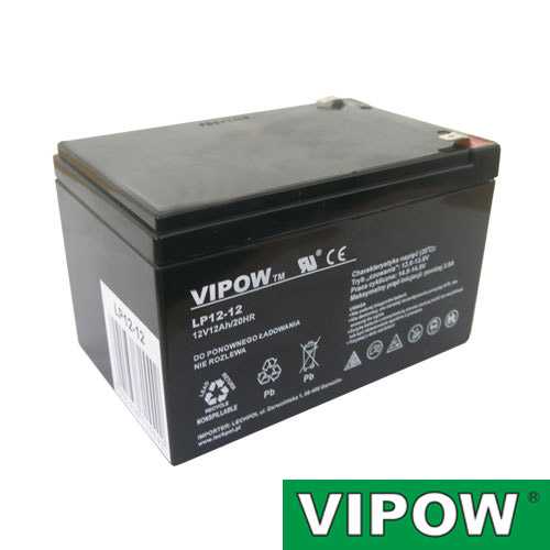 Baterie olověná 12V 12Ah VIPOW 04250078