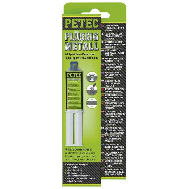 Dvoukomponentní lepicí tmel ("tekutý kov") - PETEC Flüssigmetall 25 ml 2801000097425