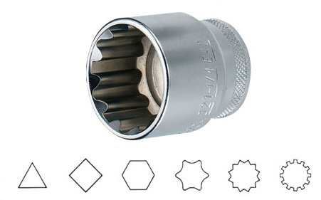 Hlavice 1/2" multiprofilové (různé velikosti) Jonnesway SuperTech Velikost: 24