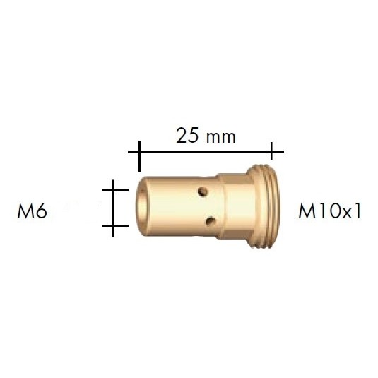 Mezikus BINZEL M6/M10x1 25mm pro vodou chlazené hořáky 142.0008v