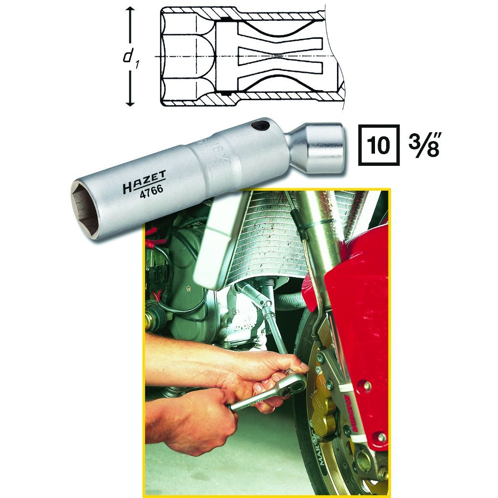 Nástrčná hlavice na zapalovací svíčky 16 mm HAZET 4766 8910000004766