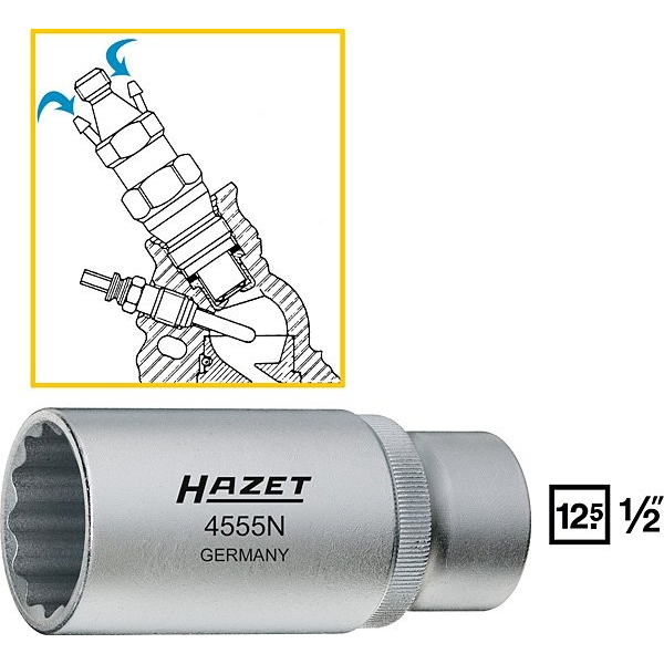 Nástrčná hlavice pro montáž vstřikovacích trysek HAZET 4555 N 8910000004555