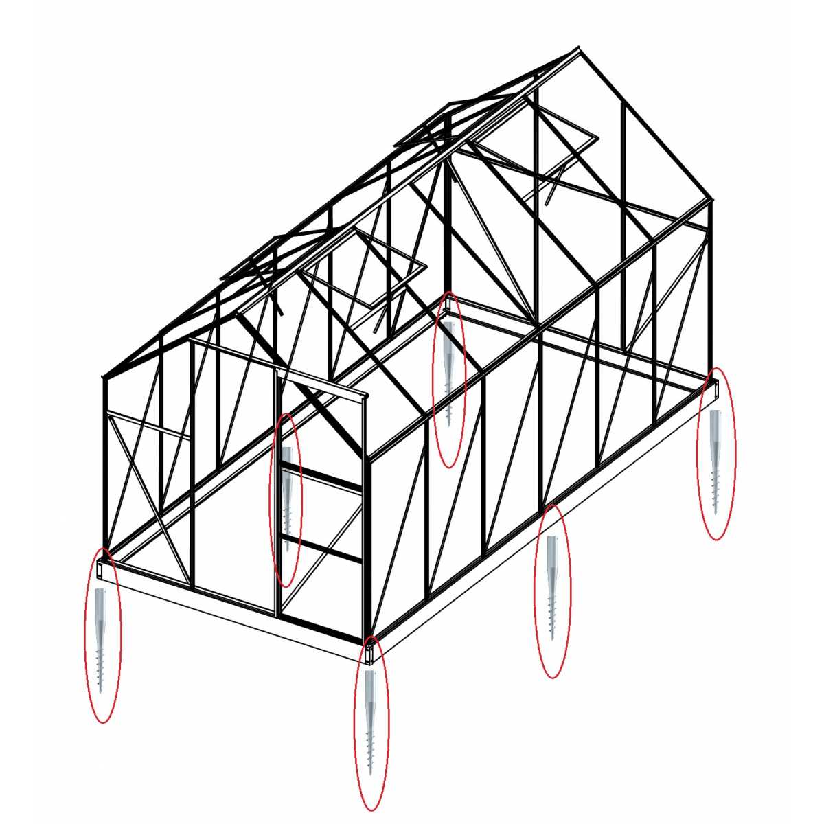 Sada 6 zemní vruty (modely 6x8