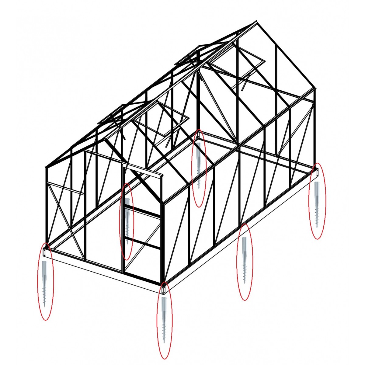 Sada 8 zemní vruty (modely 8x7