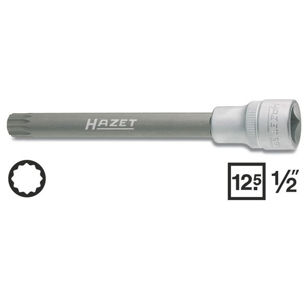 Zástrčná hlavice pro montáž šroubů hlav válců motorů HAZET 990 S Lg-10 8910000099010