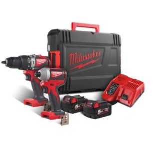 Milwaukee Bezuhlíkový set aku nářadí M18 BLPP2A2-502X 4933464522