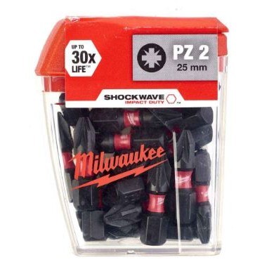 Milwaukee šroubovací bity SHW PZ2 25mm - 25ks 4932430864