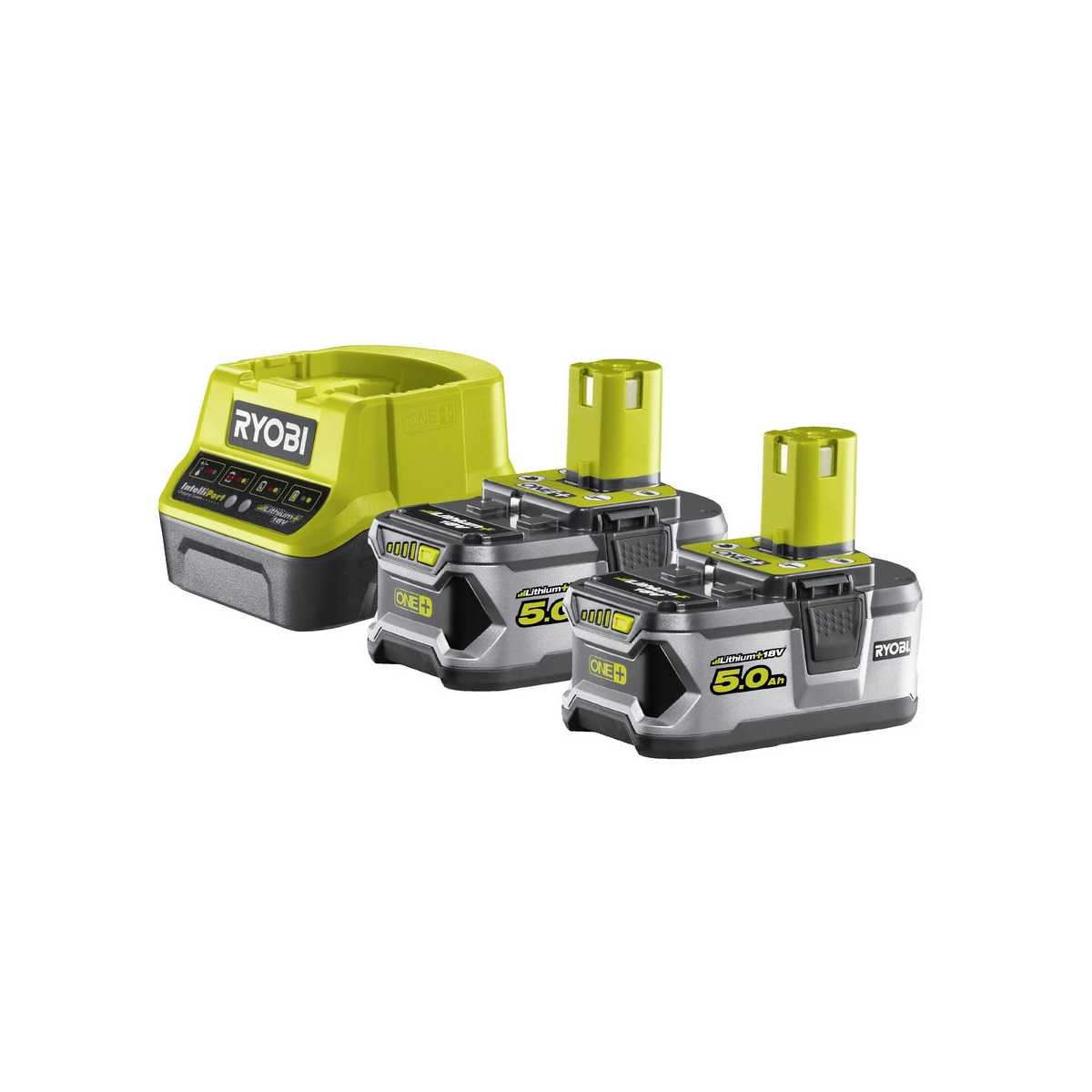 Ryobi RC18120-250 sada 2x 18 V lithium iontová baterie 5 Ah s nabíječkou RC18120 ONE+ 5133003364