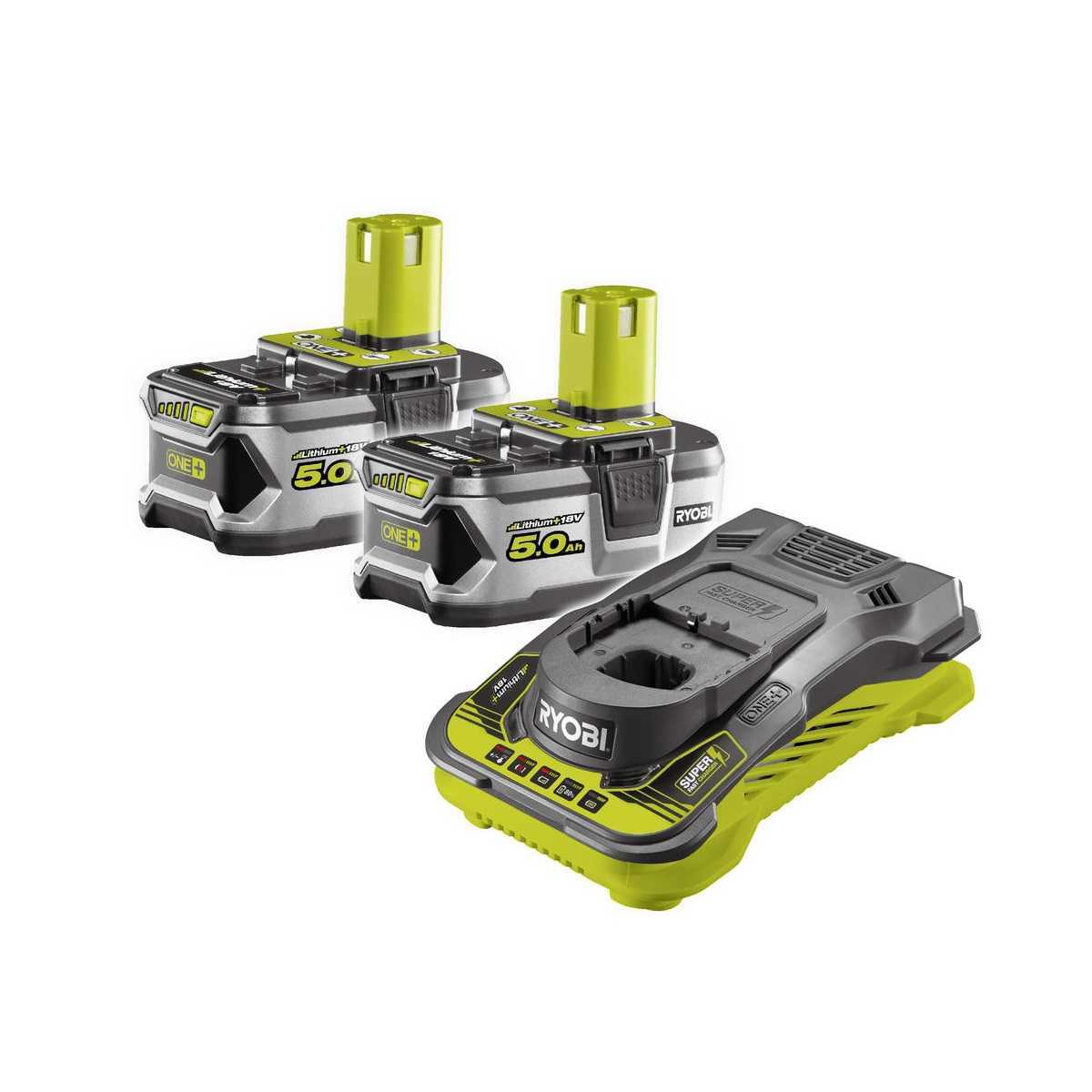 Ryobi RC18150-250 sada 2x 18 V lithium iontová baterie 5 Ah s rychlonabíječkou RC18150 ONE+ 5133004422