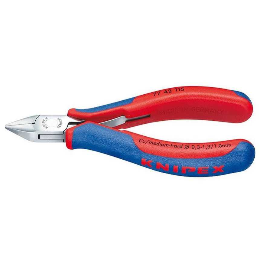 Boční štípací kleště pro elektroniku 130 mm KNIPEX 77 42 130 - leštěná hlava