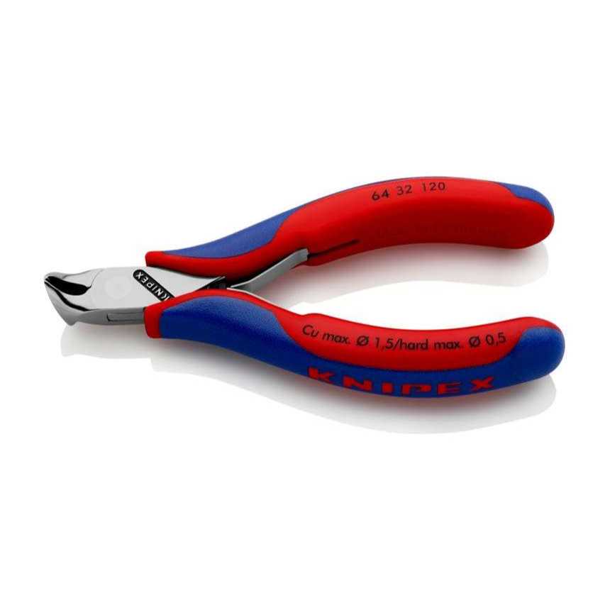 Čelní štípací kleště pro elektroniku 120 mm Knipex 64 32 120 - leštěná hlava