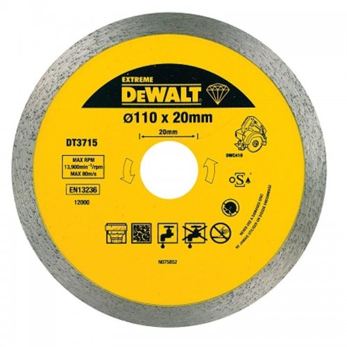 Dia kotouč pro řezačku obkladů DWC410 na řezání žuly 110x20mm DeWALT DT3715 DT3715