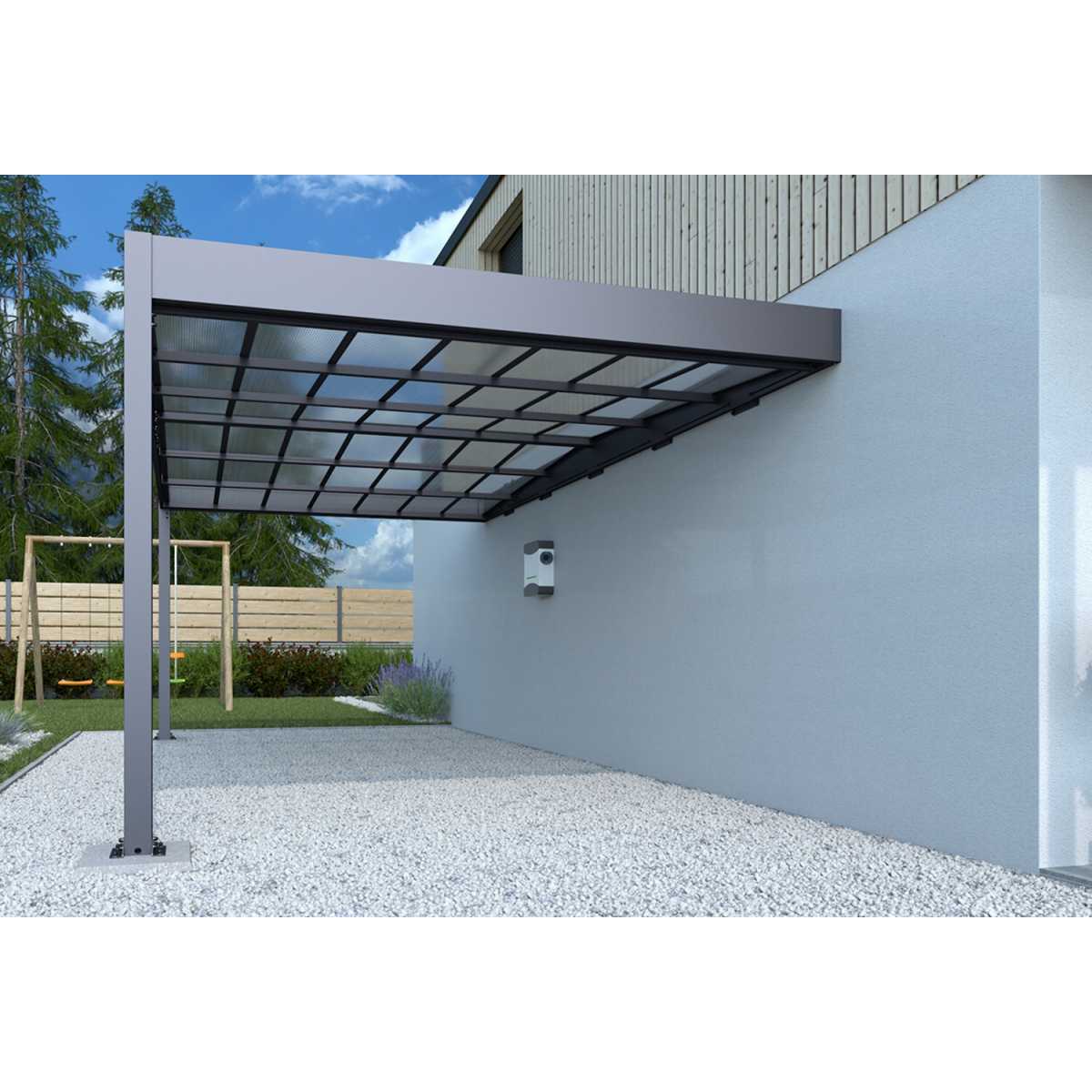 Kovový přístřešek / carport TRIGANO JARDIN LIBECCIO WALL LG2464