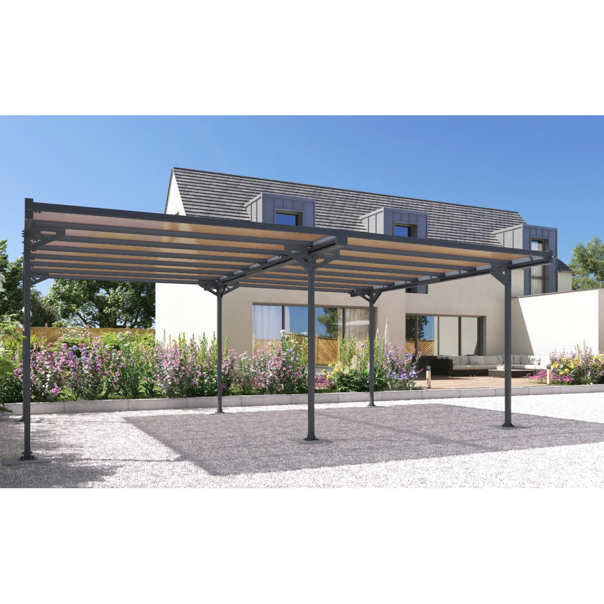 Kovový přístřešek / carport TRIGANO JARDIN MISTRAL DOUBLE LG2462