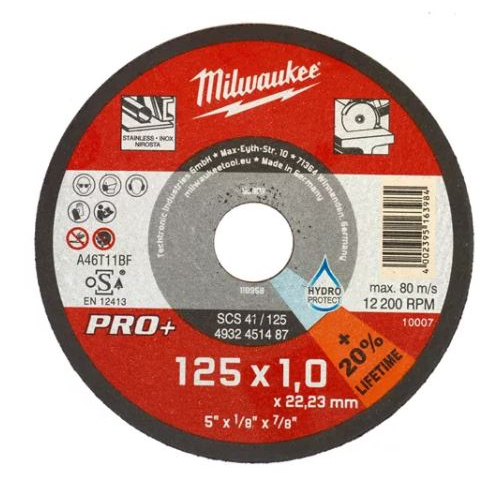 Milwaukee Řezný kotouč na tenký kov PRO+ 125x1.0x22