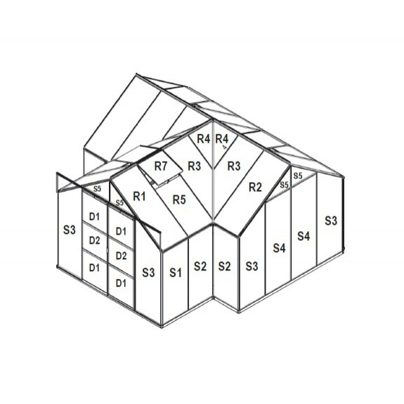 Náhradní prosklení pro skleník VITAVIA SIRIUS PC 4 mm LG3048 LG3048