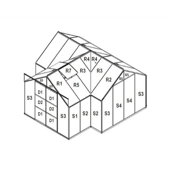 Náhradní prosklení pro skleník VITAVIA SIRIUS PC 6 mm LG3049 LG3049