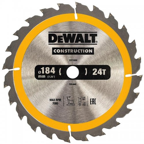 Pilový kotouč 184x16mm 24z DeWALT DT1939 DT1939