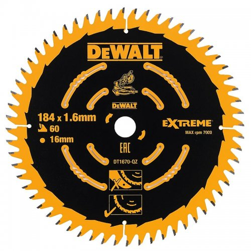 Pilový kotouč 184x16mm 60z ABT +7° DeWALT DT1670 DT1670