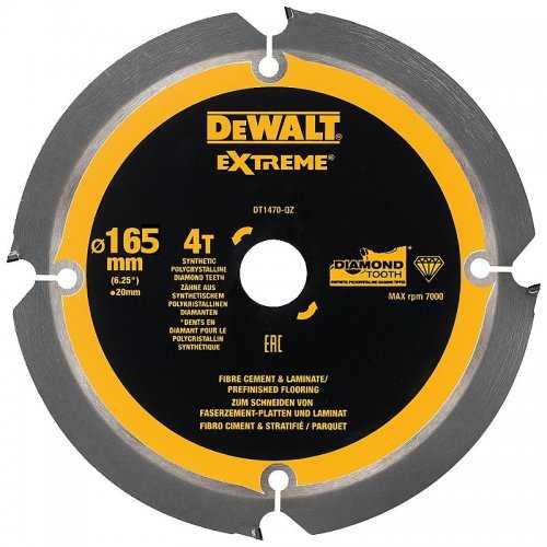 Pilový kotouč pro cementovláknité desky a laminát 165x20mm 4z DeWALT DT1471 DT1471