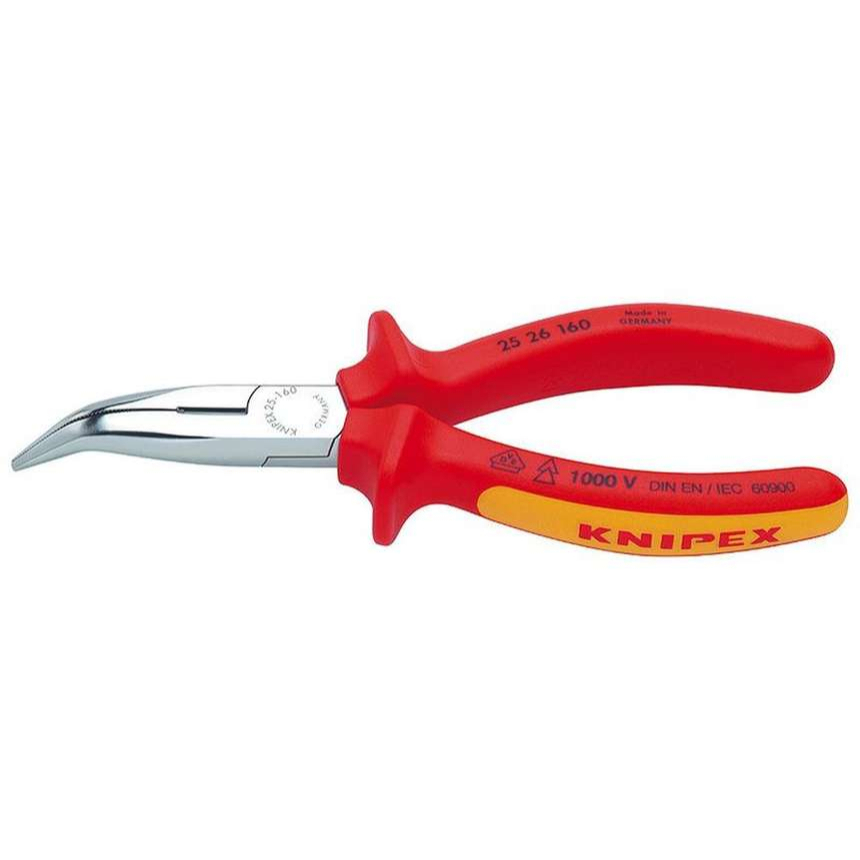 Půlkulaté kleště s břity pro radiotechniku 160 mm- 1000V. KNIPEX 25 26 160 - chromováno