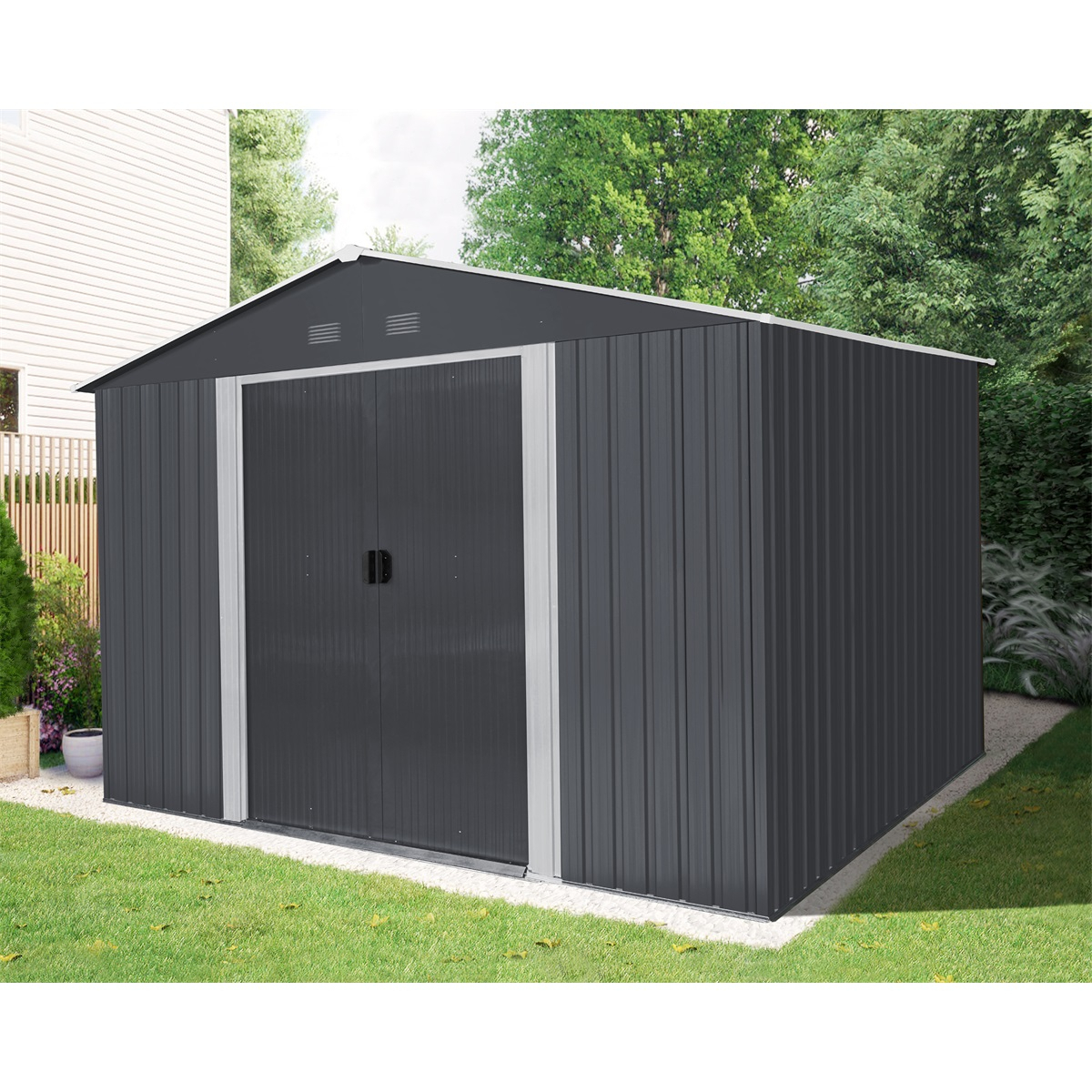 Riwall PRO RMSA 8x10 Anthracite zahradní domek kovový 3 x 2