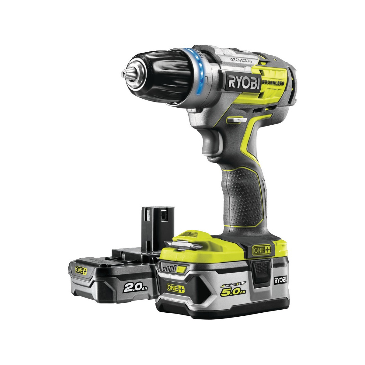 Ryobi R18PDBL-252S 18 V bezkomutátorová příklepová vrtačka + 1x 2Ah + 1x 5Ah baterie + nabíječka ONE+ 5133003614