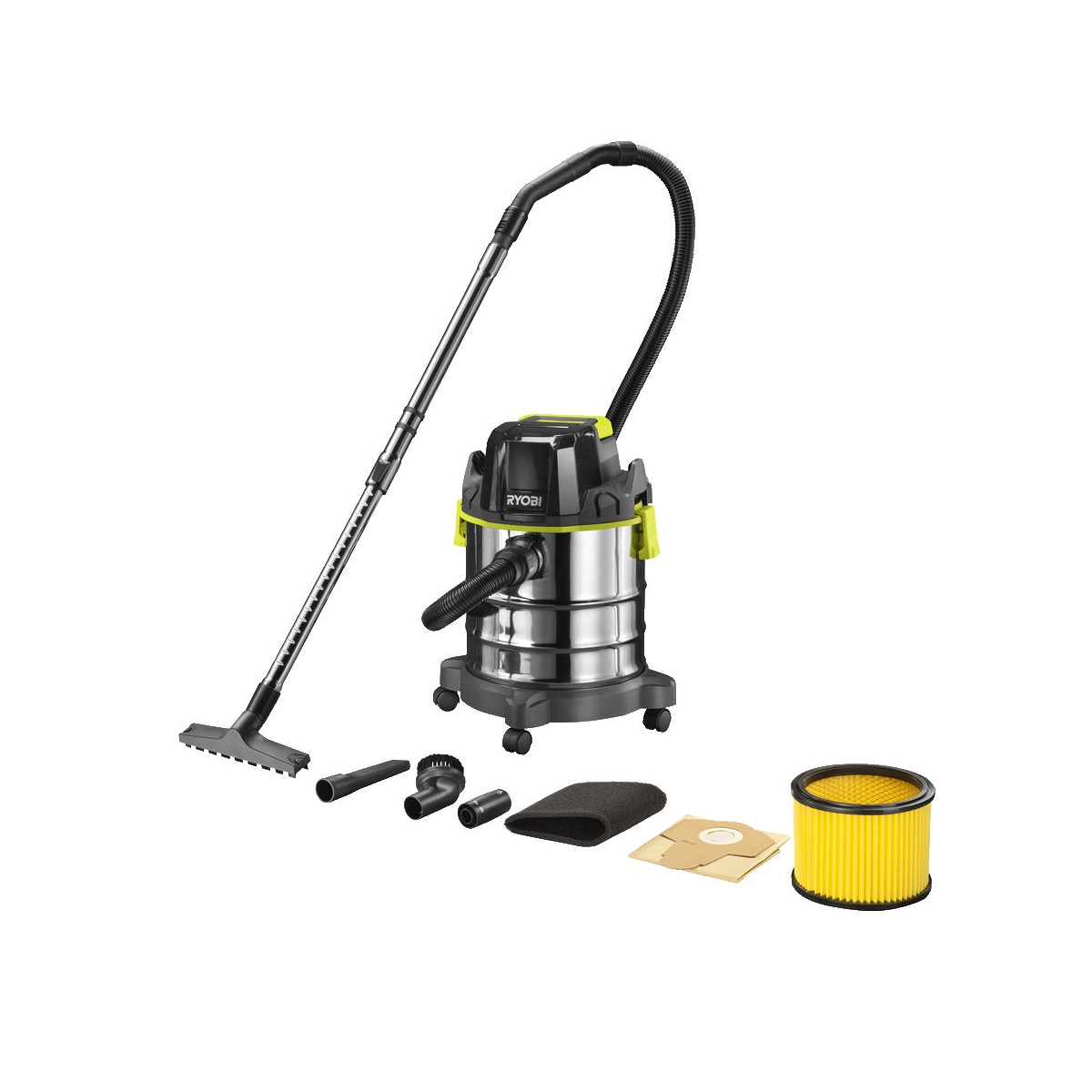 Ryobi R18WDV-0 aku 18V vysavač na mokré a suché vysávání ONE+ (bez baterie a nabíječky) 5133004724