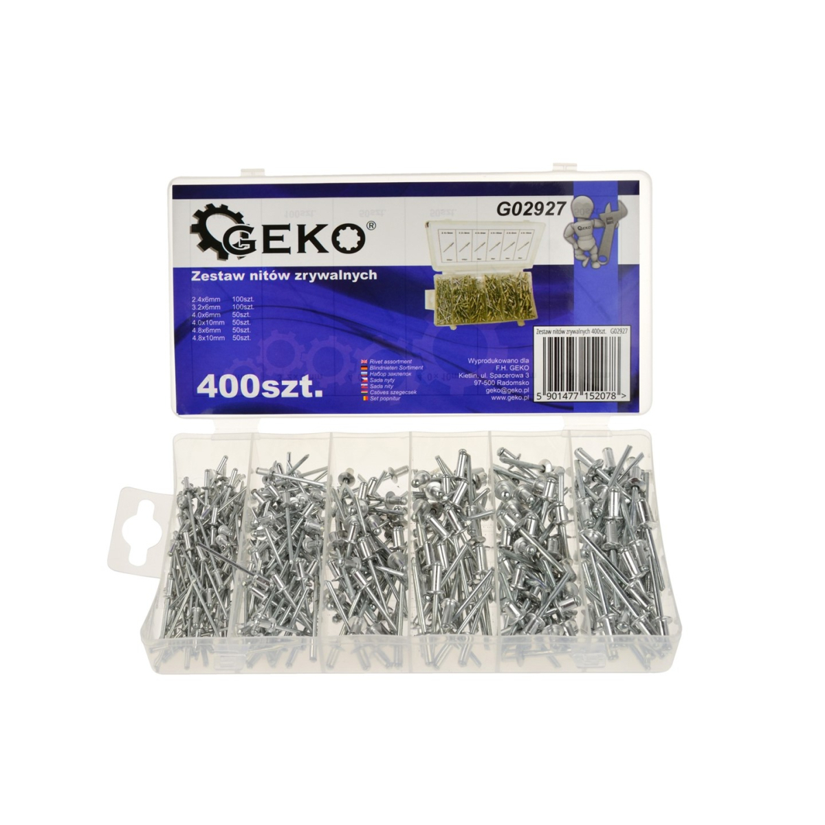 Set 400 nýtů GEKO G02927