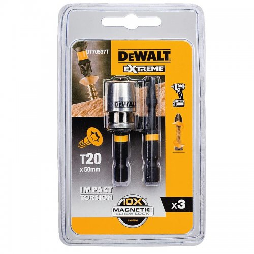 Torsion bity 2xT20 50mm + magnetický držák DeWALT DT70537T DT70537T